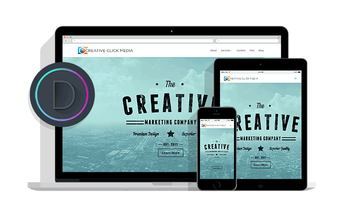 creative click media is made with divi by elegant themes