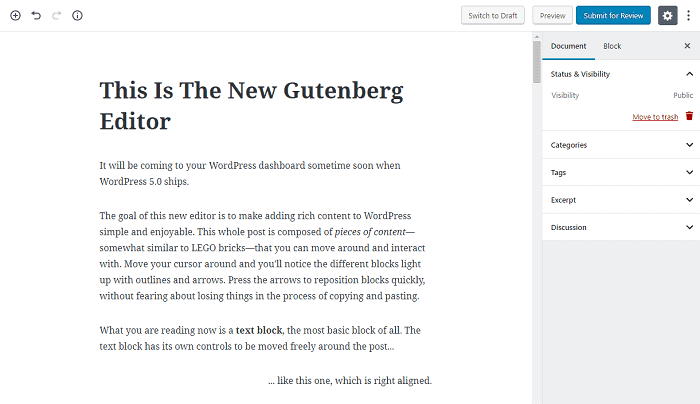 gutenberg update