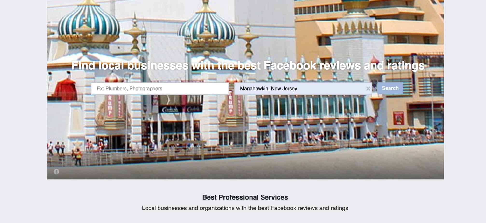 Facebook Professional Services Page