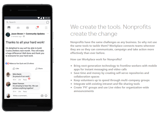 facebook workplace for good
